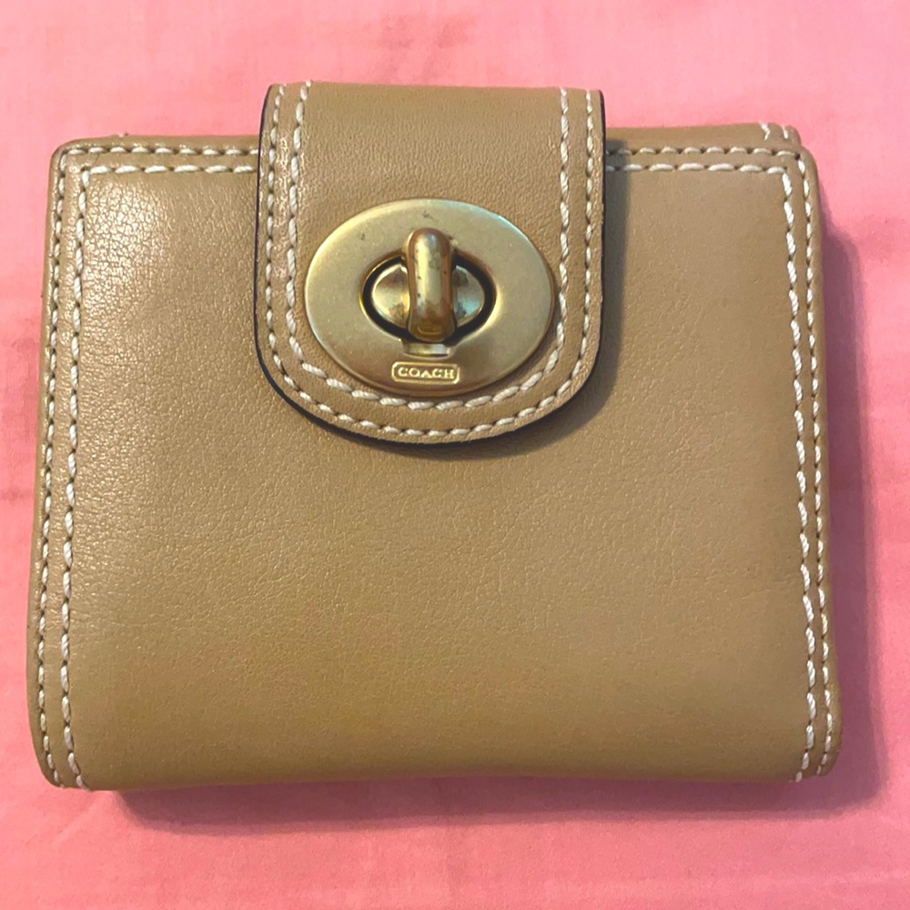 Authentic Coach wallet with pastel pink inside!!!!